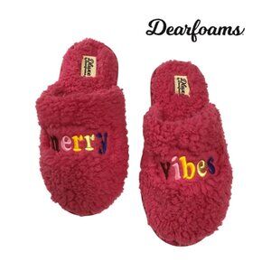Dearfoams Deluxe Slippers Merry Vibes - NEW